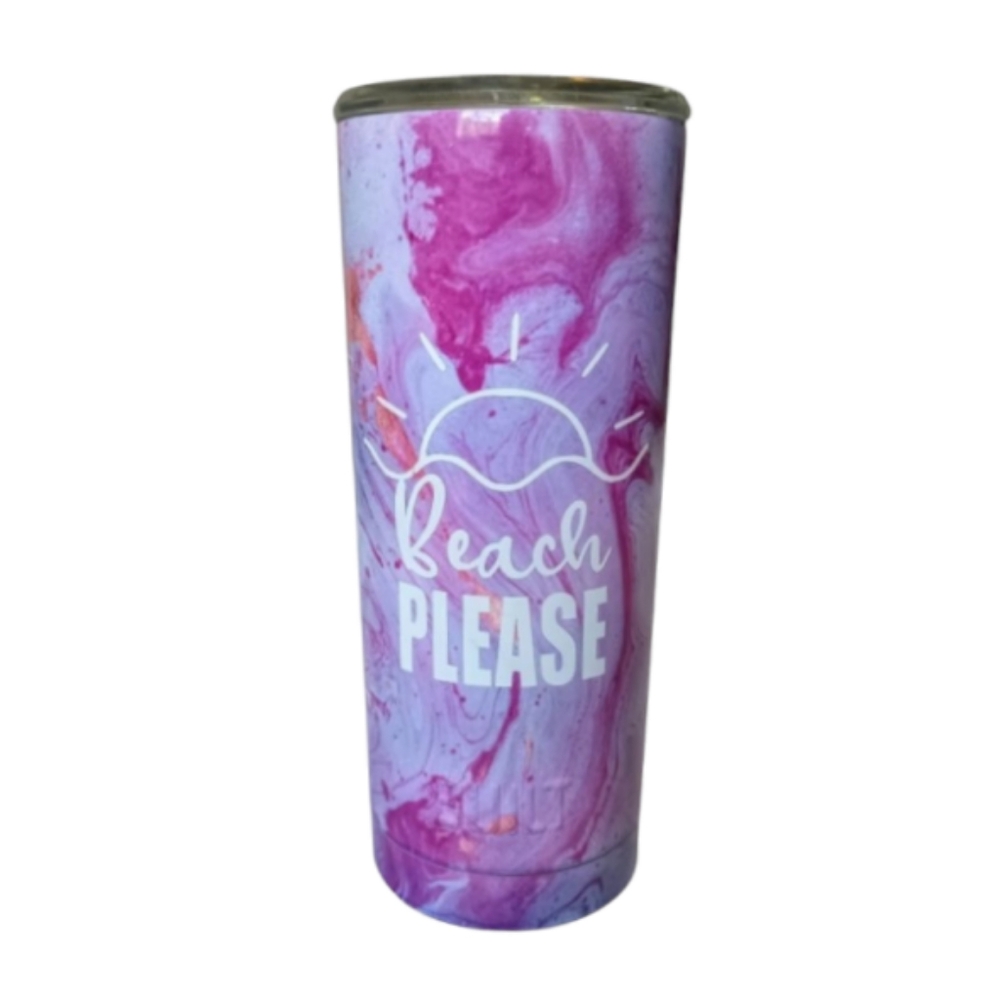 BUILT 20 oz. Pink Marble Swirl Beach Please Stainless Steel Tumbler